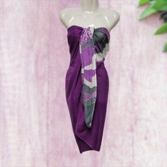 Womens Sarong Cotton Wrap, Handpainted Batik Wrapskirt Beach Pareo Beachwear-NEW - Picture 7 of 7